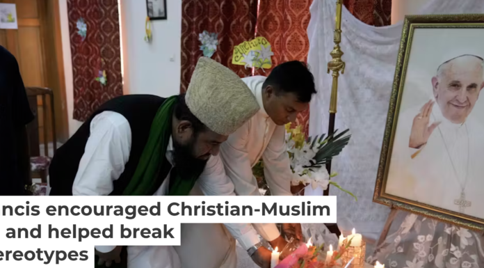 Tributes being paid to Pope Francis at the Sacred Heart Cathedral Church in Lahore, Pakistan, on April 22, 2025. AP Photo/K.M. Chaudary
